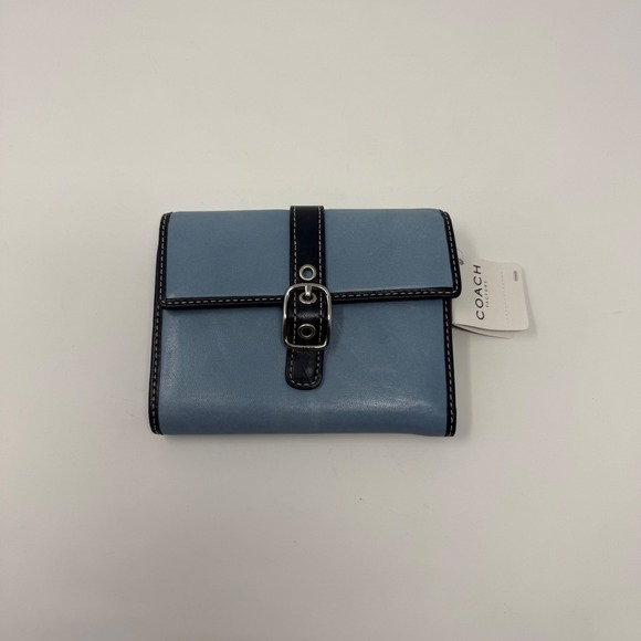 Coach Light Blue and Black Wallet NWT - Picture 1 of 9